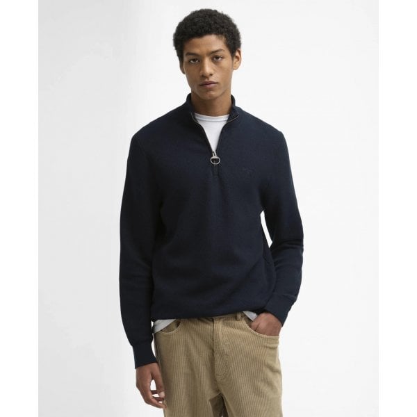Mens Honeycomb Half Zip in Navy