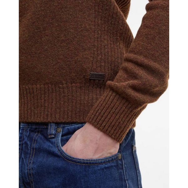 Mens Nelson Essential Half Zip in Dark Sand