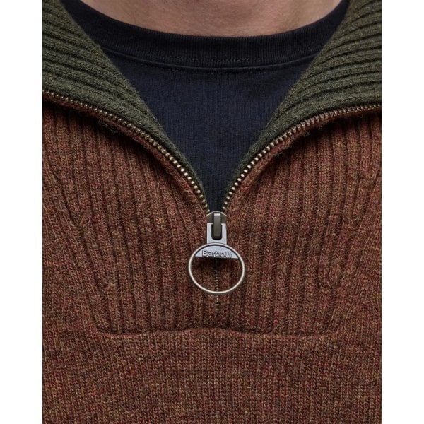Mens Nelson Essential Half Zip in Dark Sand