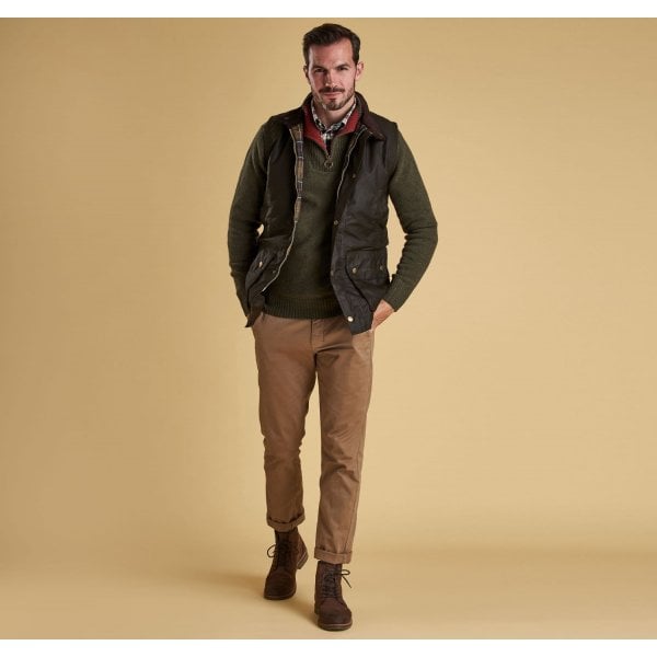 Mens New Westmorland Wax Gilet in Olive