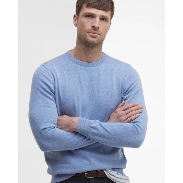 Mens Pima Crew in Dark Chambray