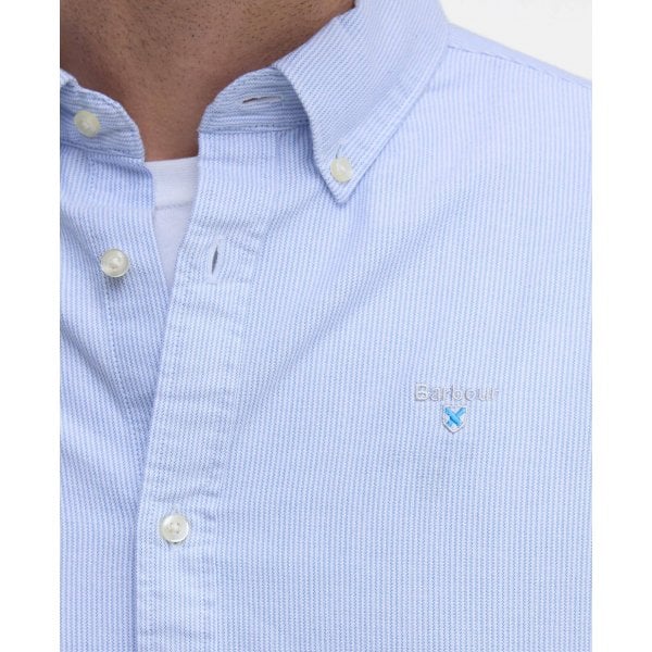 Mens Stripe Oxford Shirt in Sky Blue
