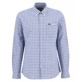 Nelson Gingham Tailored Long-Sleeved Shirt in Blue