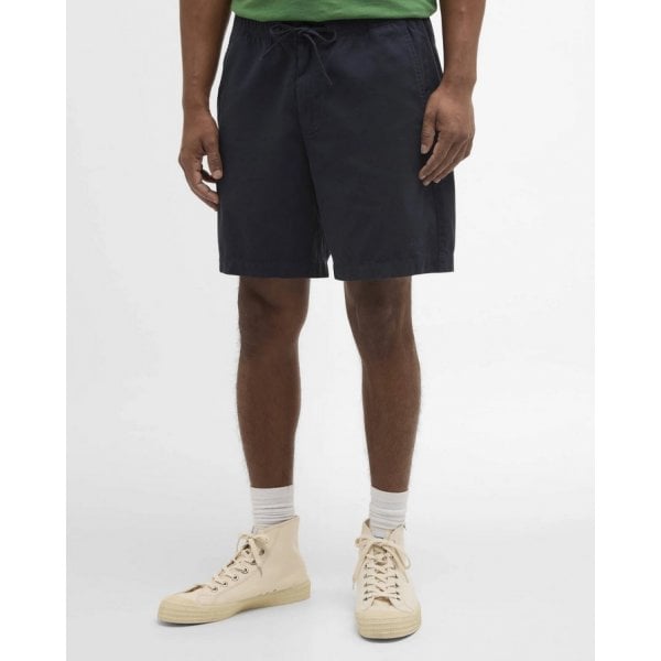 Washed Oxford Relaxed Shorts in navy