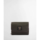 Wax Hanging Washbag in Olive/Beacon