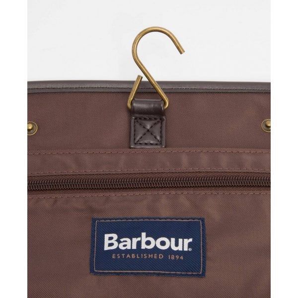 Wax Hanging Washbag in Olive/Beacon