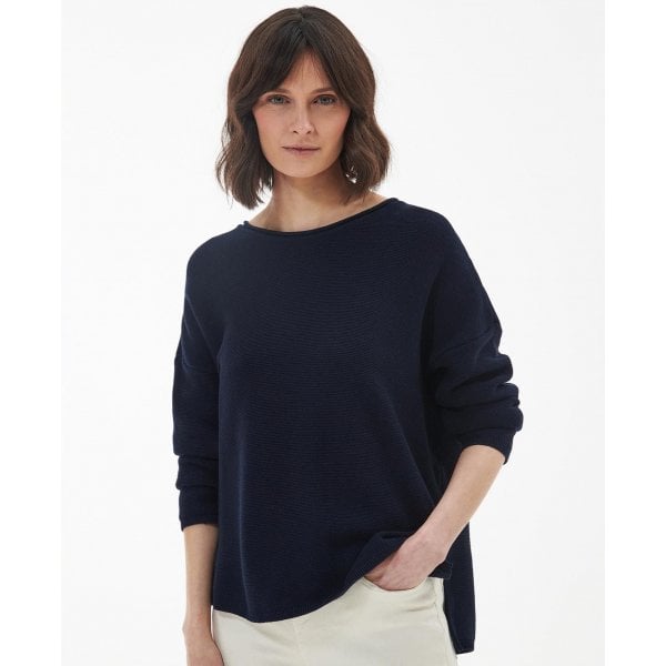 Womens Barbour Marine Knitted Jumper in Navy