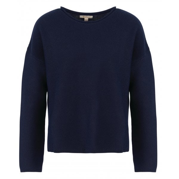 Womens Barbour Marine Knitted Jumper in Navy