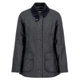 Womens Beadnell Wax Jacket in Black