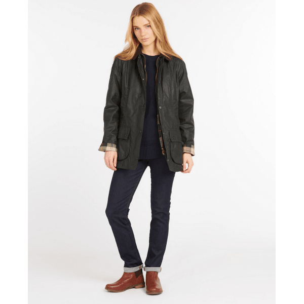 Womens Classic Beadnell Wax Jacket in Sage