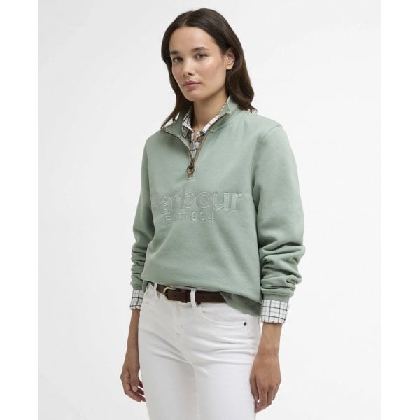 Womens Cynthia Half Zip Sweatshirt In Blue Sage