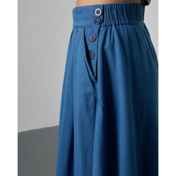 Wander Midi Skirt in Denim