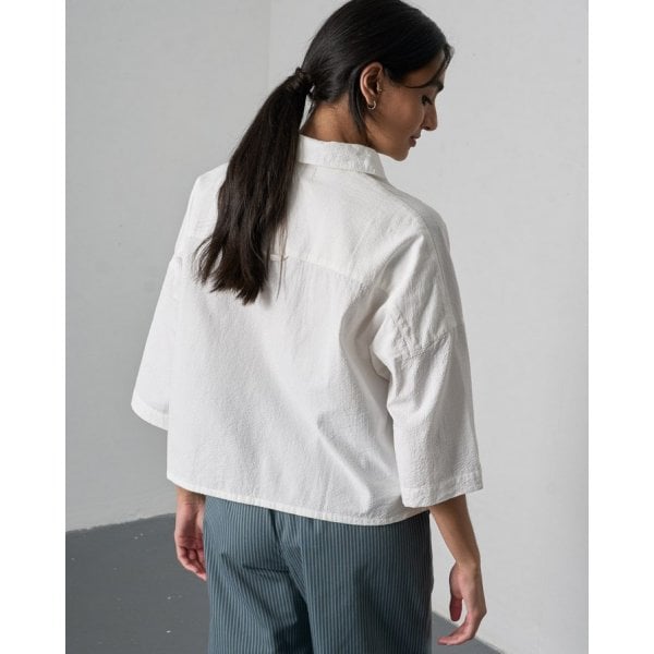 Womens Ava Blouse in White Stripe