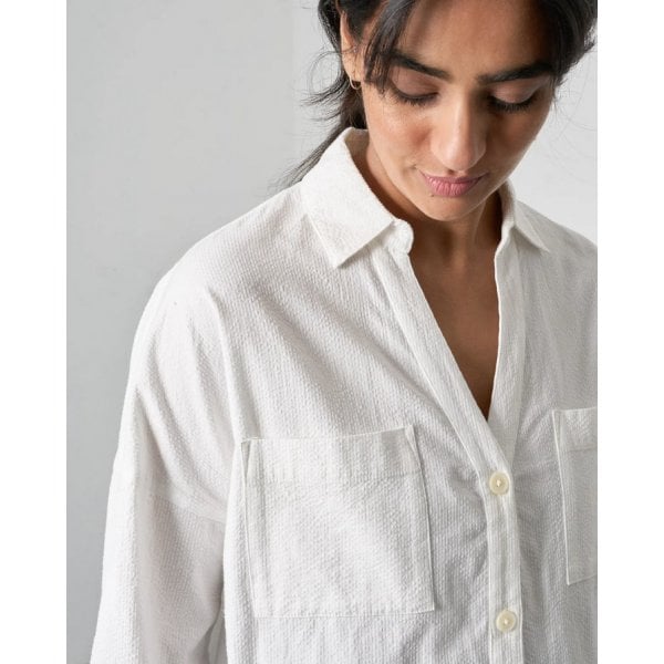 Womens Ava Blouse in White Stripe