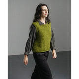 Womens Heather Knitted Vest in Chartreuse