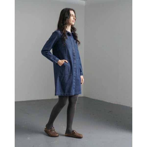 Womens Ocean Shirt Dress In 9oz Denim