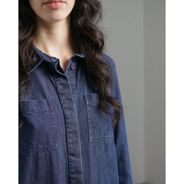 Womens Ocean Shirt Dress In 9oz Denim