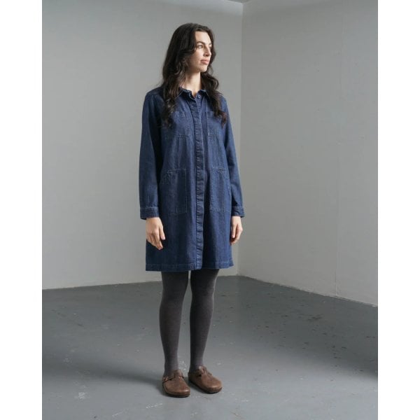 Womens Ocean Shirt Dress In 9oz Denim