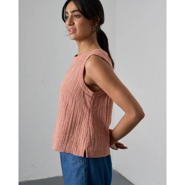 Womens Pippa Blouse is Rust Check