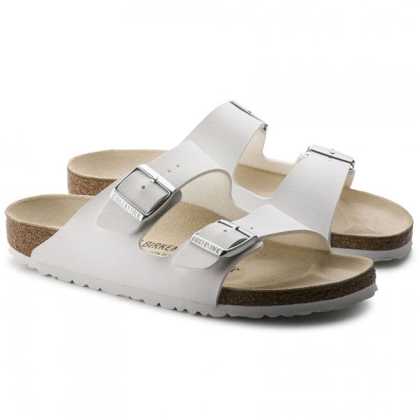 Unisex Arizona Birko Flor Narrow Fit Sandal in White 552683