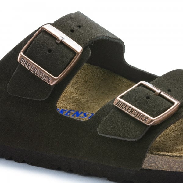 Unisex Arizona Narrow Soft Footbed Suede Sandal in Mocca
