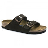 Unisex Arizona Narrow Soft Footbed Suede Sandal in Mocca