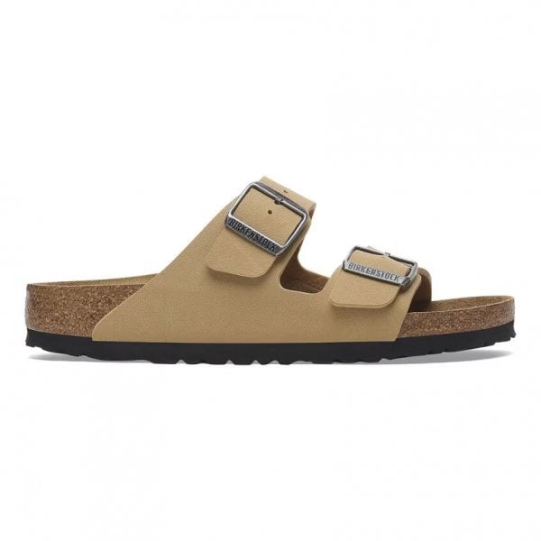 Unisex Birko Flor Regular Fit Nubuck Sandal in Latte Cream