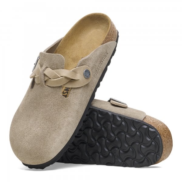 Unisex Boston Braided Narrow Fit in Taupe Suede