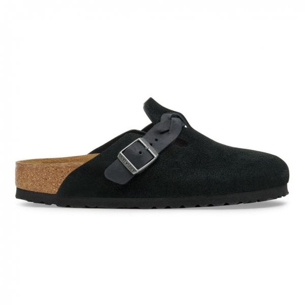 Unisex Boston Braided Narrow Fit in Black Suede