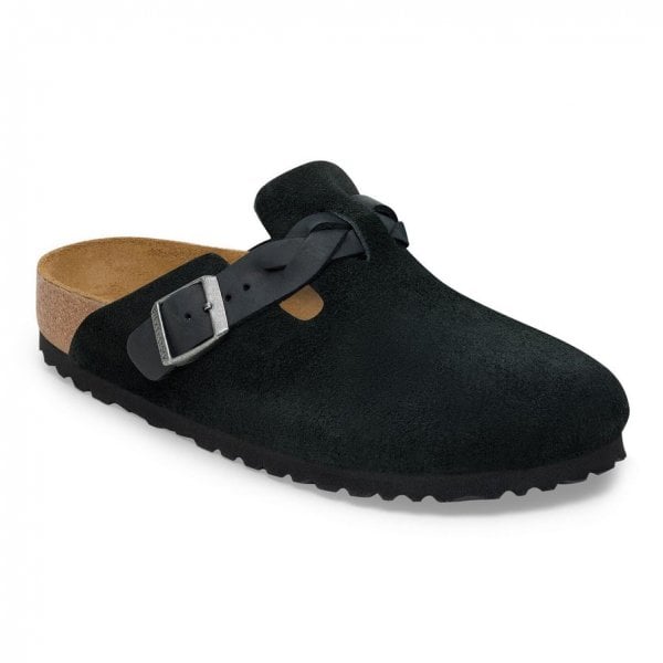 Unisex Boston Braided Narrow Fit in Black Suede