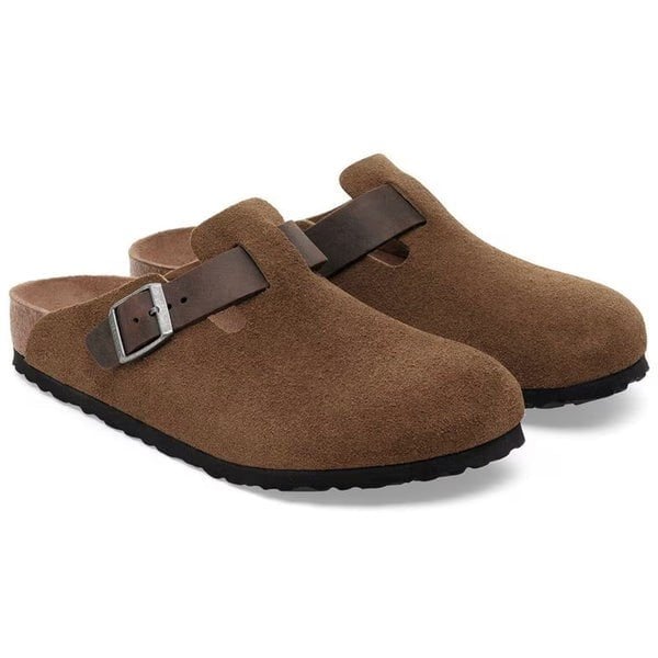 Unisex Boston Mixed Leather in Dark Tea