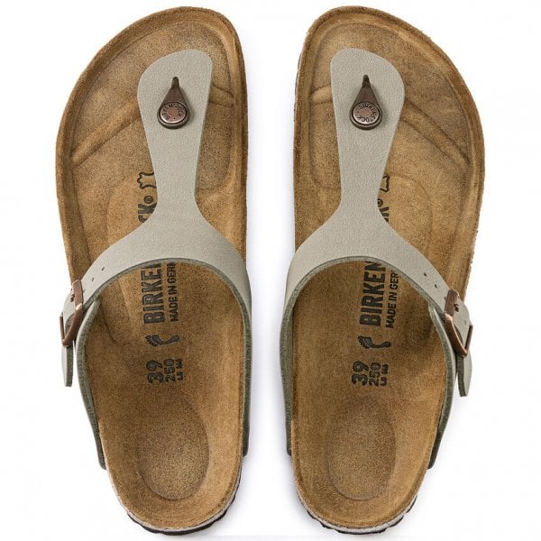 Womens Gizeh Birko Flor Nubuck Regular Fit Sandal in Stone