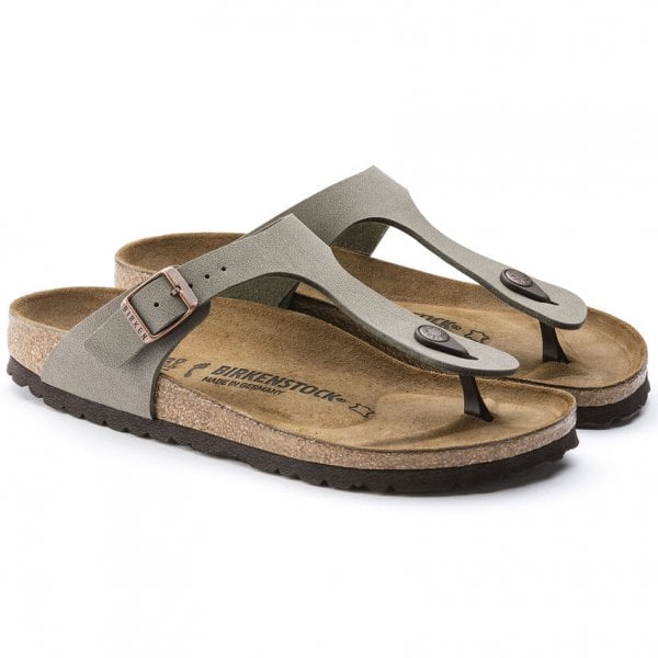Womens Gizeh Birko Flor Nubuck Regular Fit Sandal in Stone