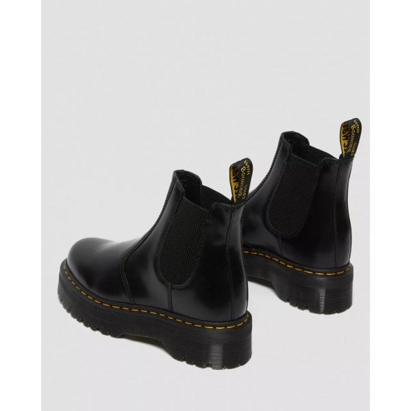 2976 Quad Chelsea Boot In Black Polished Smooth Leather