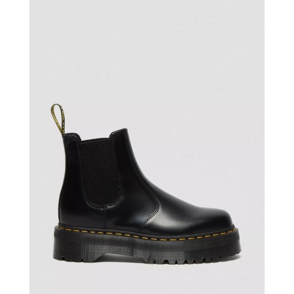 2976 Quad Chelsea Boot In Black Polished Smooth Leather