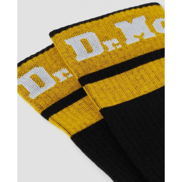 Athletic Logo Cotton Blend Socks in Black/Yellow/White
