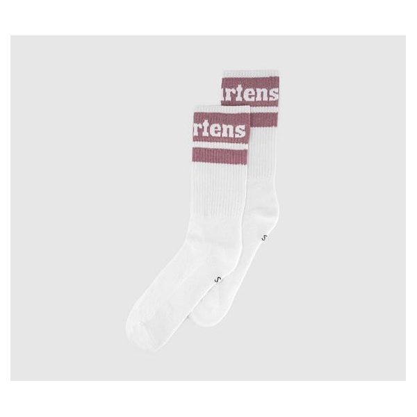 Athletic Logo Cotton Blend Socks in Pink & White