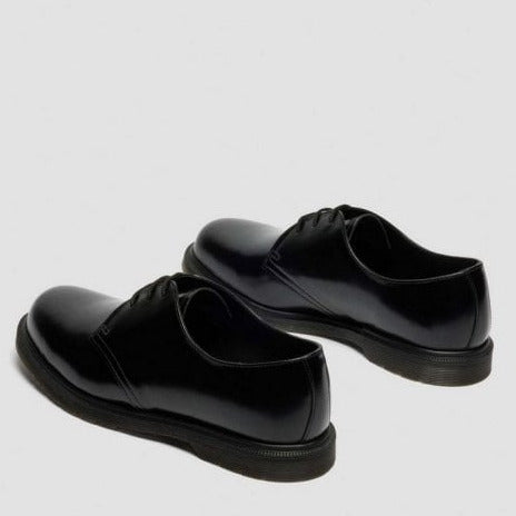 Mayfare 3 Eye Shoe in Black Polished Smooth