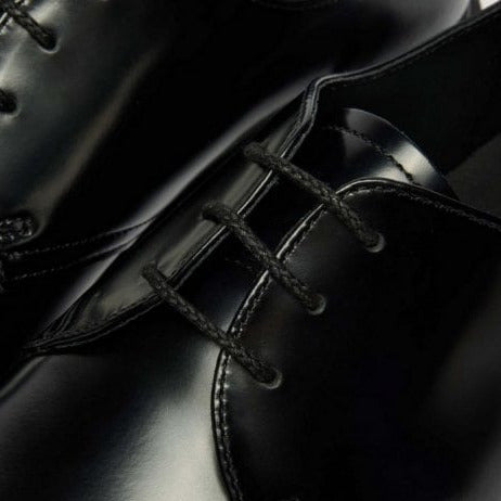 Mayfare 3 Eye Shoe in Black Polished Smooth