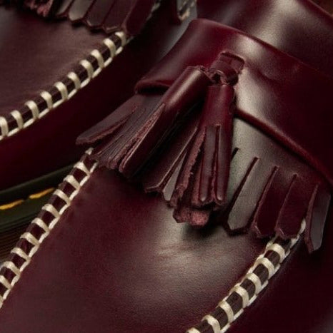 Womens Adrian Ben Tassel Loafer in Cherry Red Orleans