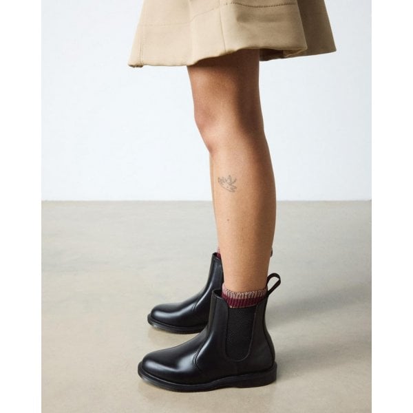 Womens Flora Boot in Black Polished Smooth