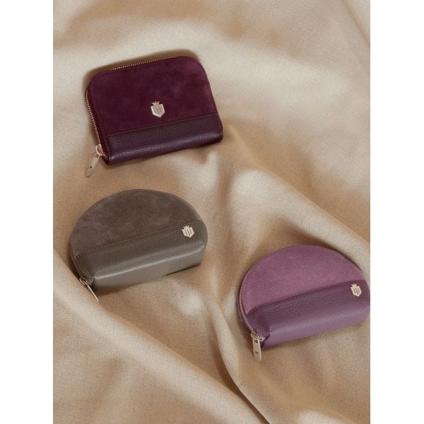 Mini Salisbury Coin Purse in Elderberry Suede