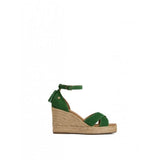 Valencia Wedge Sandal in Clover Green Suede