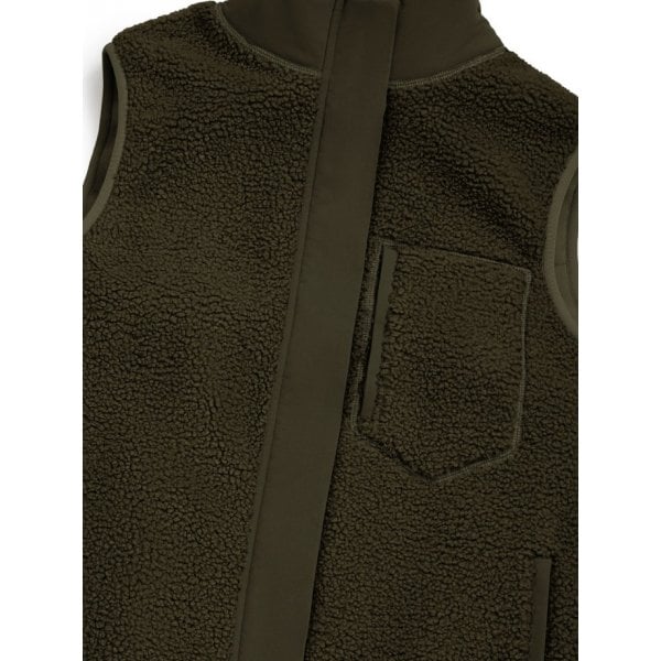 Womens Agnes Fleece Gilet in Khaki
