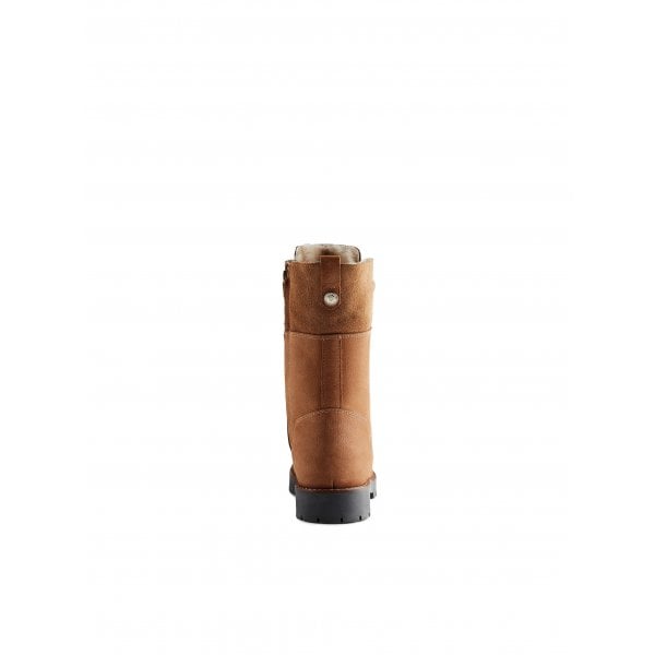 Womens Anglesey Combat Boot in Cognac Nubuck