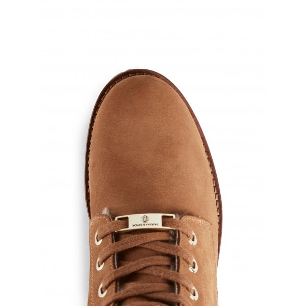 Womens Anglesey Combat Boot in Cognac Nubuck