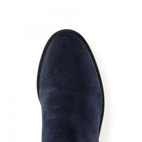 Womens Heeled Regina Boot in Navy Suede