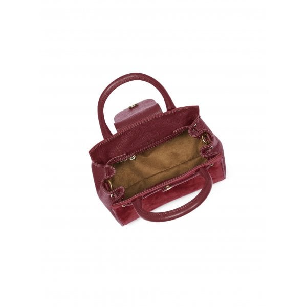 Womens Mini Windsor Handbag in Suede Ruby Suede
