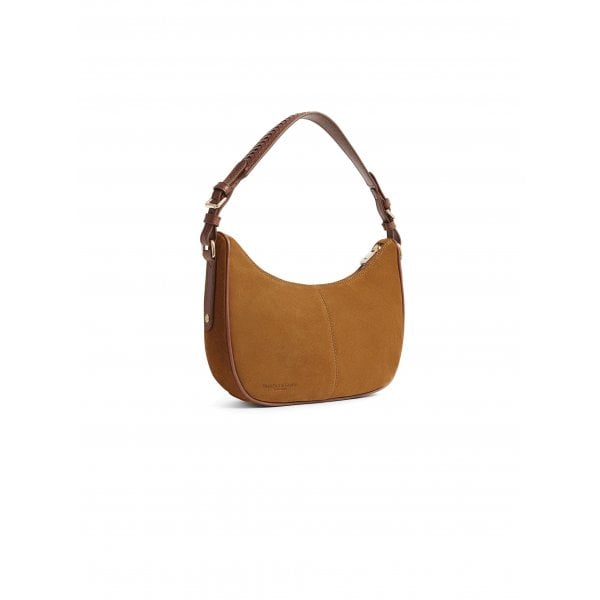 Womens Tetbury Crescent Bag in Tan Suede