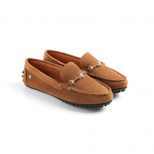 Womens Trinity Driver in Tan Suede